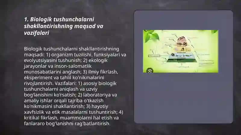 Biologik tushunchalarni shakillantirish 3