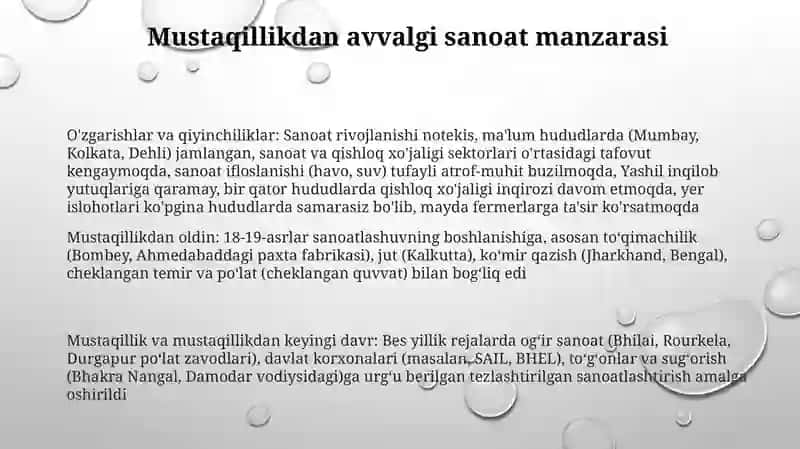 Mustaqillik yillarida qishloq xoʻjaligi va sanoat sohasidagi oʻzgarishlar 3