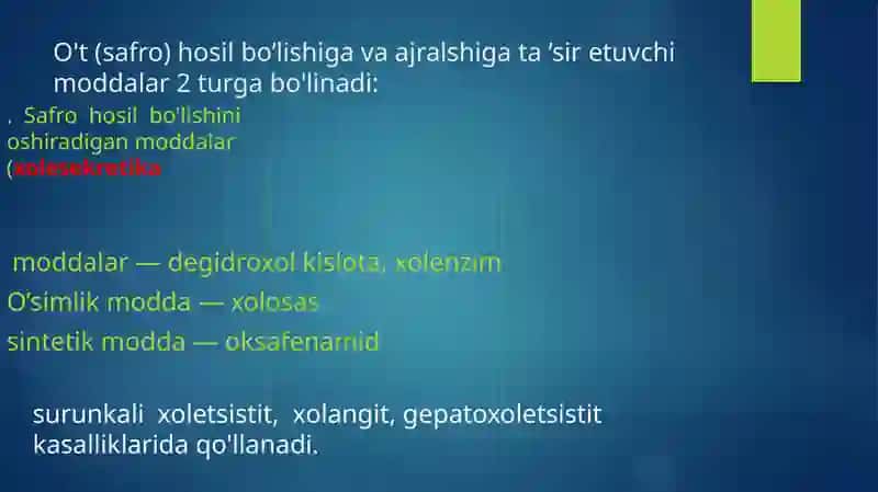 Jigar faoliyatiga ta'sir etuvchi vositalar. Gepatoprotektorlar 3