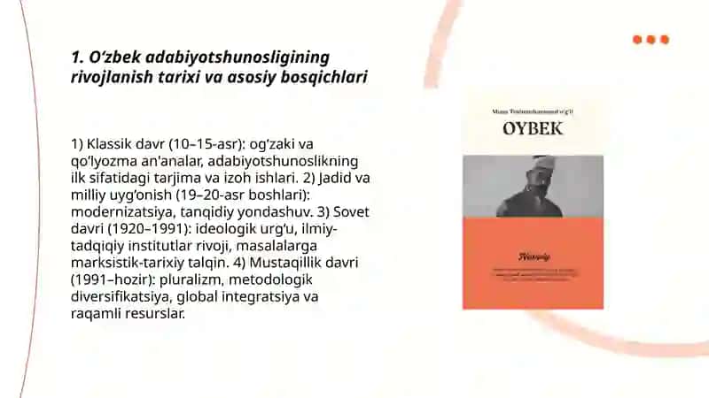 Oʻzbek adabiyotshunoslari va ularning fan rivojida tutgan oʻrni 3