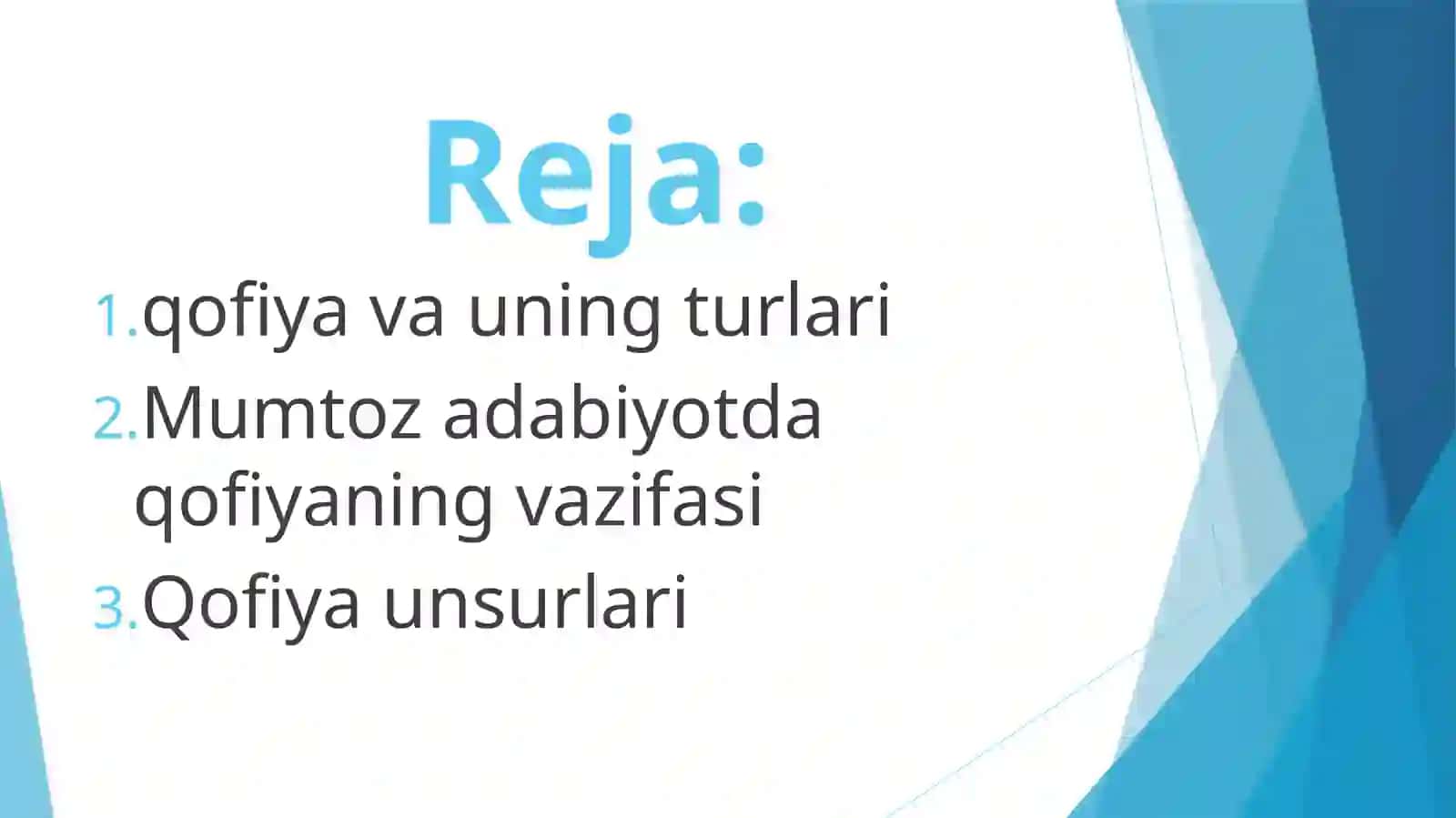 Mumtoza dabiyoatdagi qofiyalar 3