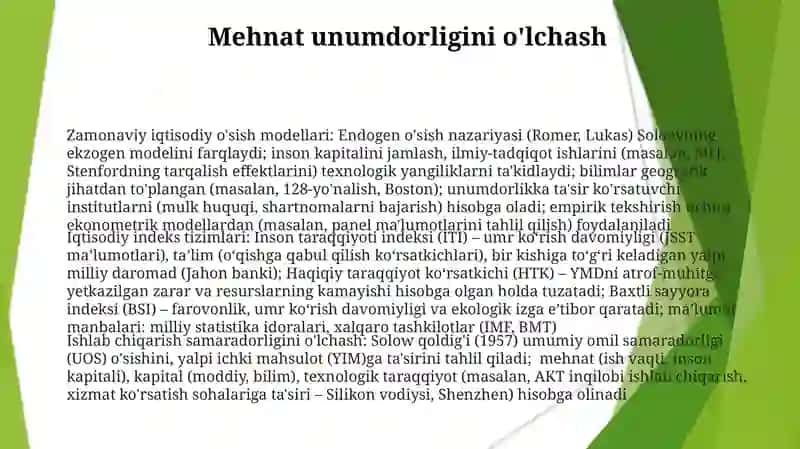 Zamonaviy iqtisodiy o'sish modellari 3