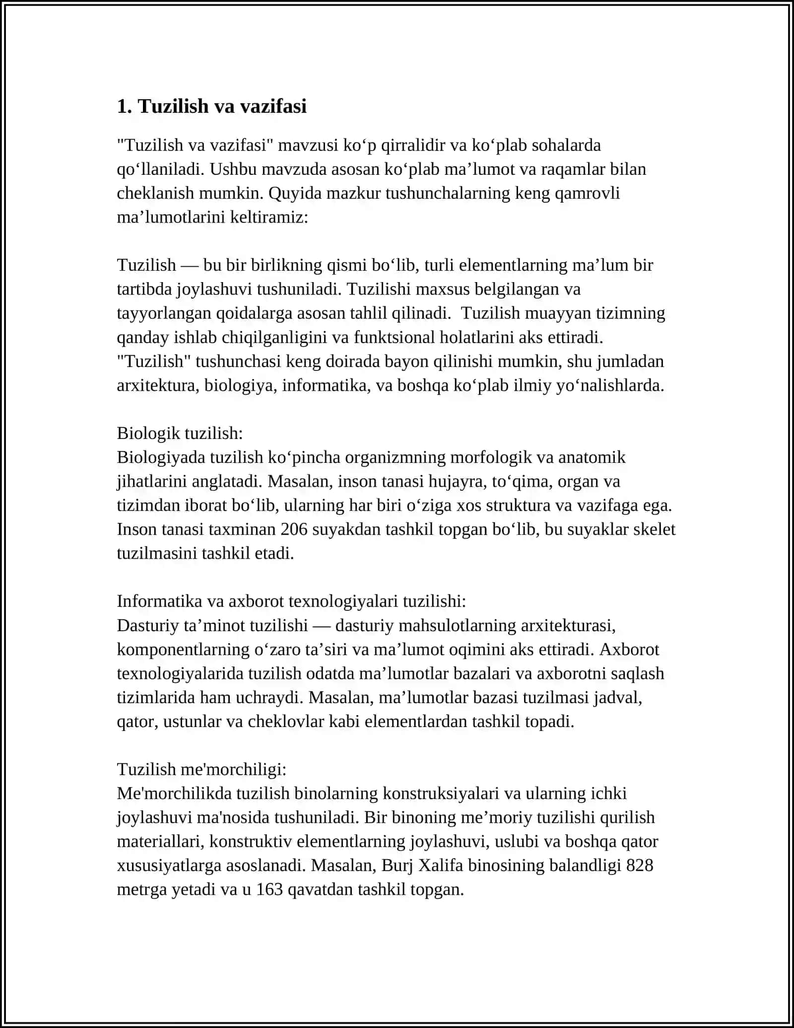 BUFER SISTEMALAR. ODAM ORGANIZMDAGI BUFER SISTEMALARNING HOSSALARI 3