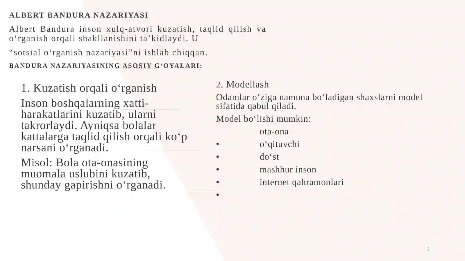Shaxs nazariyasida sotsial-kognitiv yo’nalish A.bandura ,j.Rotter 3