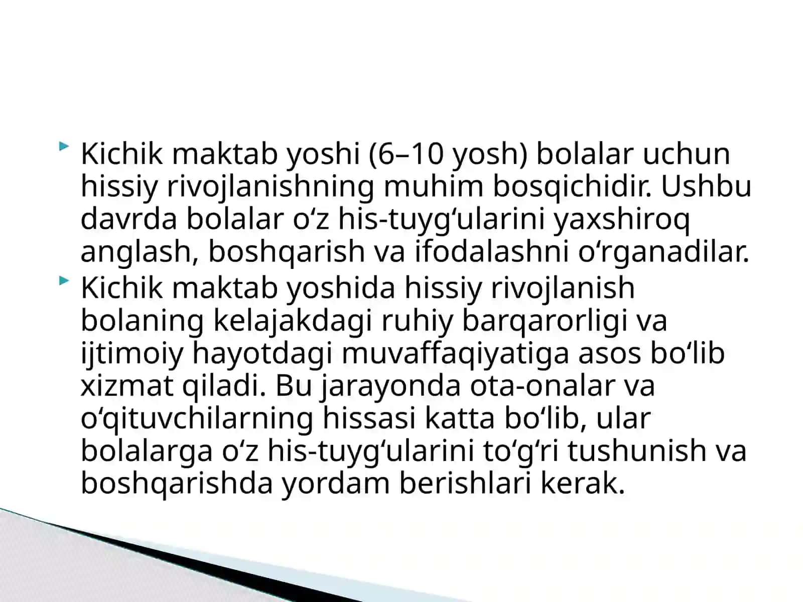 Kichik maktab yoshidagi bolalarning hissiy rivojlanishi 3