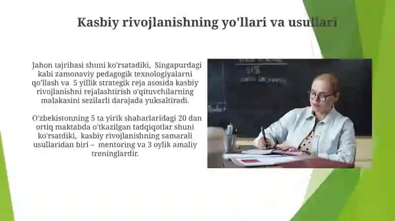 O‘QITUVCHINING KASBIY KOMPETENTLIK SIFATLARINI RIVOJLANTIRISH 3