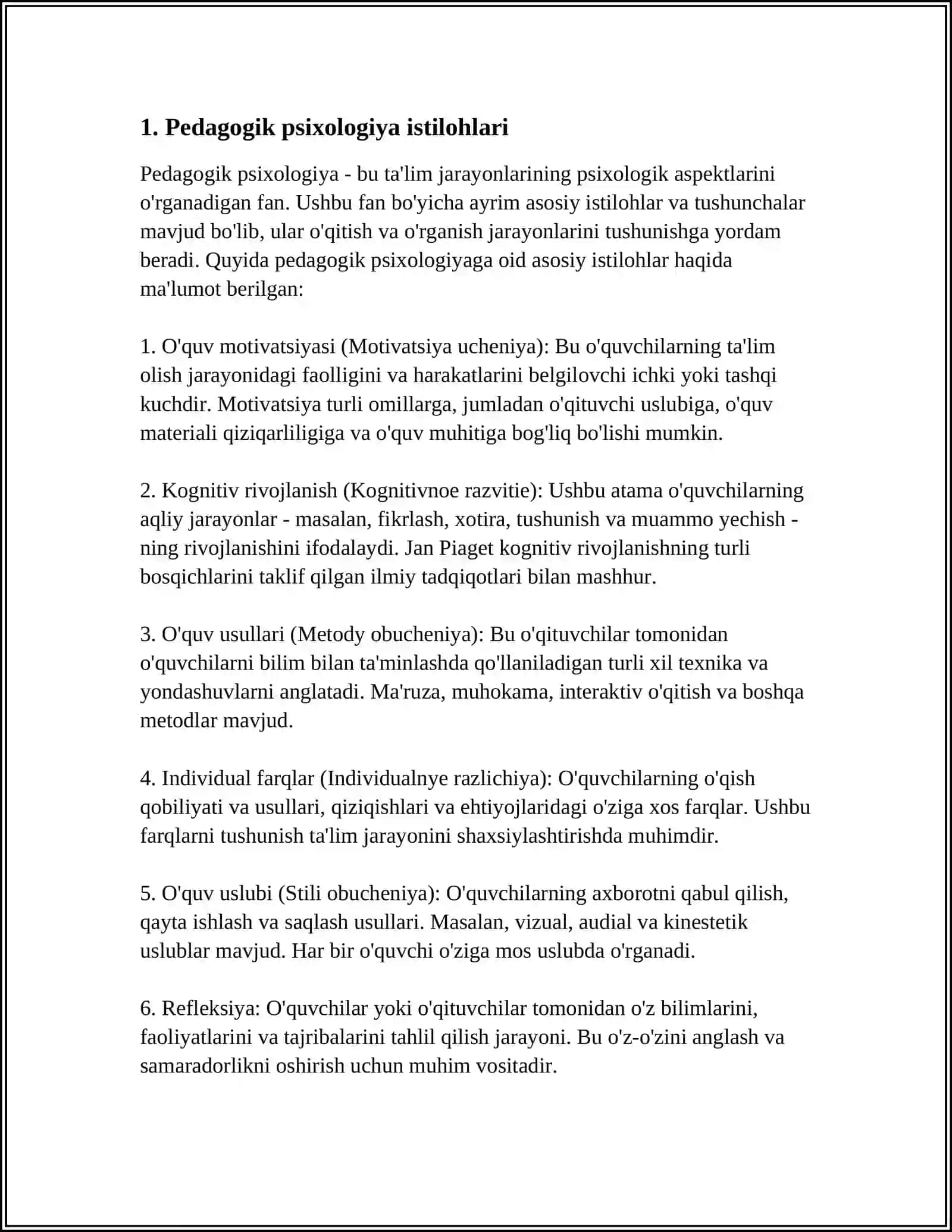 PEDAGOGIK PSIXOLOGIYA VAZIFASI 3