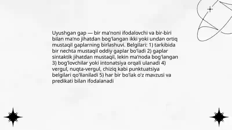 Uyushgan gaplar tahlili. Undalma. Kirish va kiritmalar 3