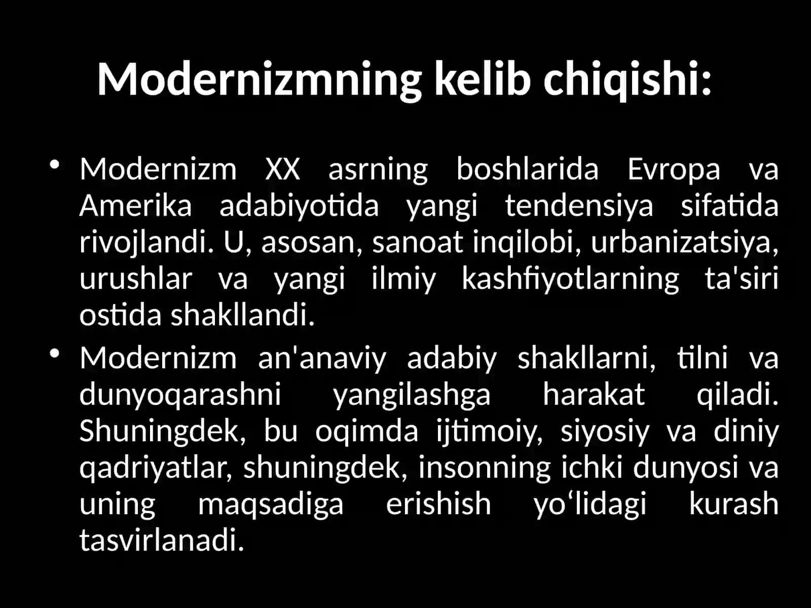 XX asr Amerika adabiyotida modernistik oqimlar 3
