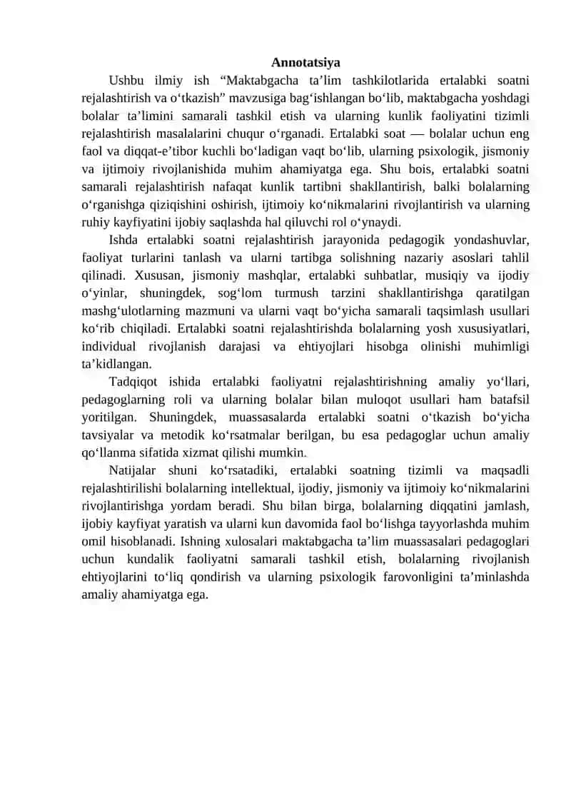 Maktabgacha ta'lim tashkilotlari malakasini oshirish kursi 3