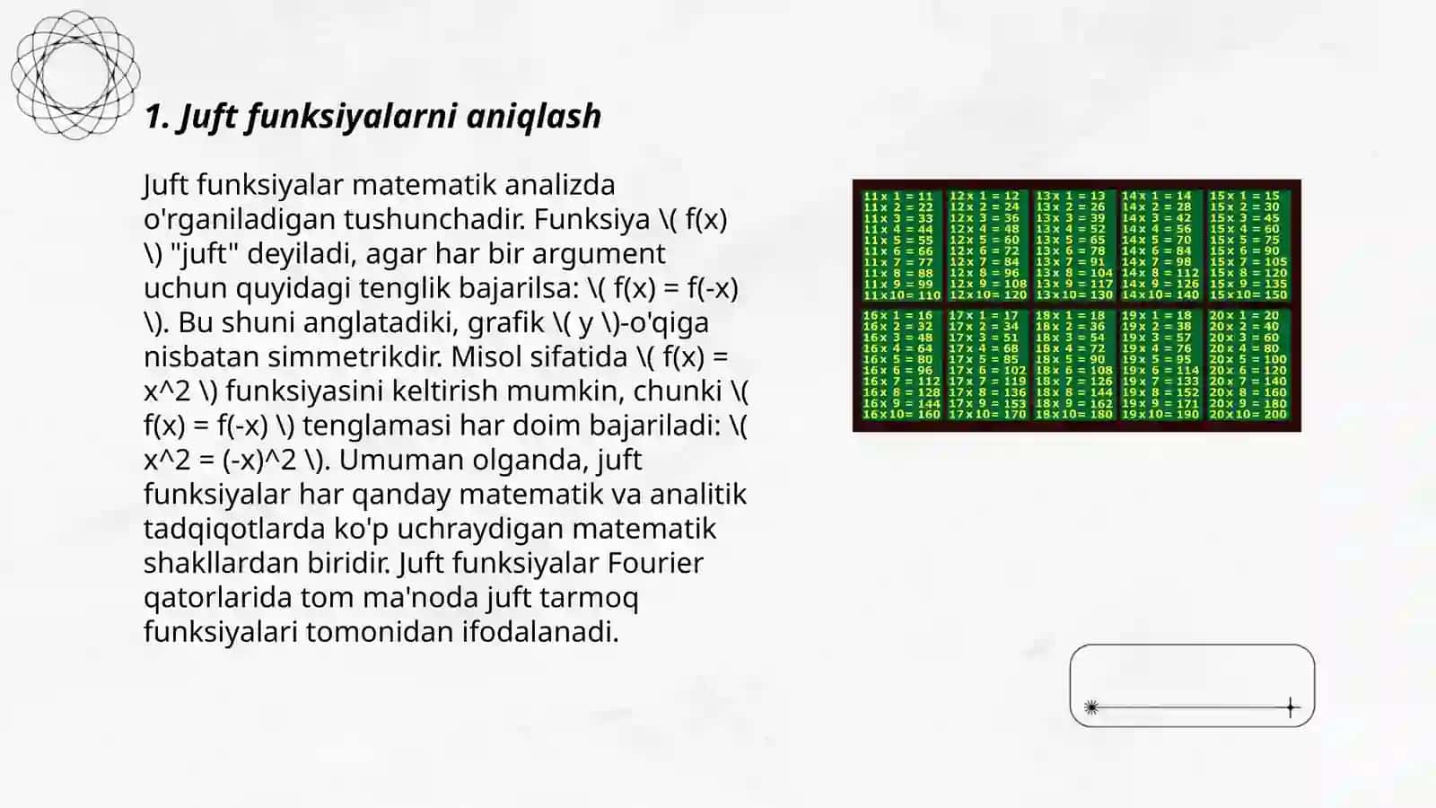 Juft, toq funksiyalar 3