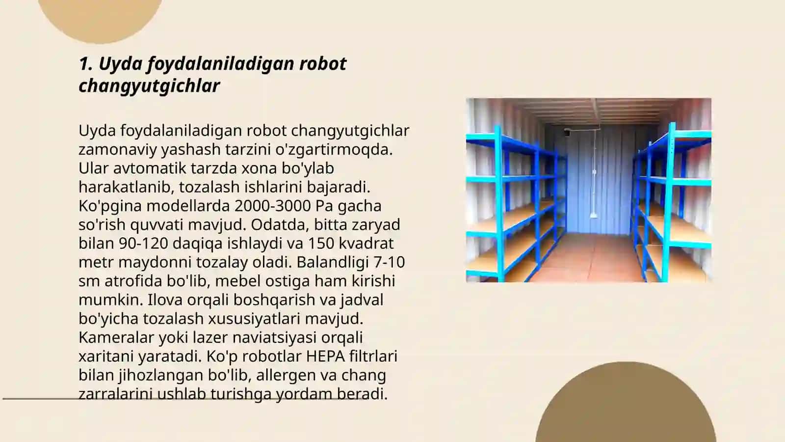 Uyda foydalaniladigan robot changyutgichlar 3