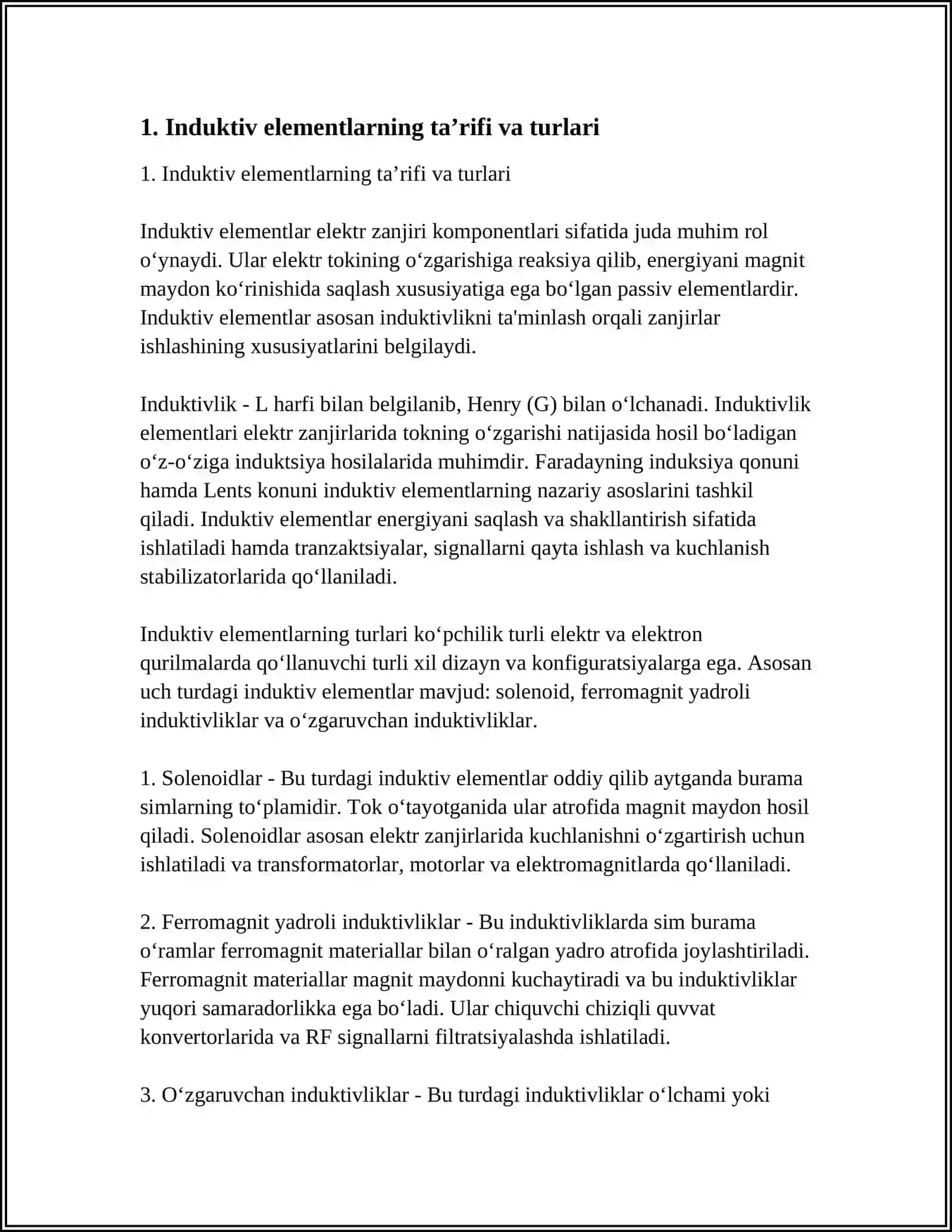 INDUKTIV ELEMENTLAR VA ULARNI XARAKTERLOVCHI KATTALIKLAR 3
