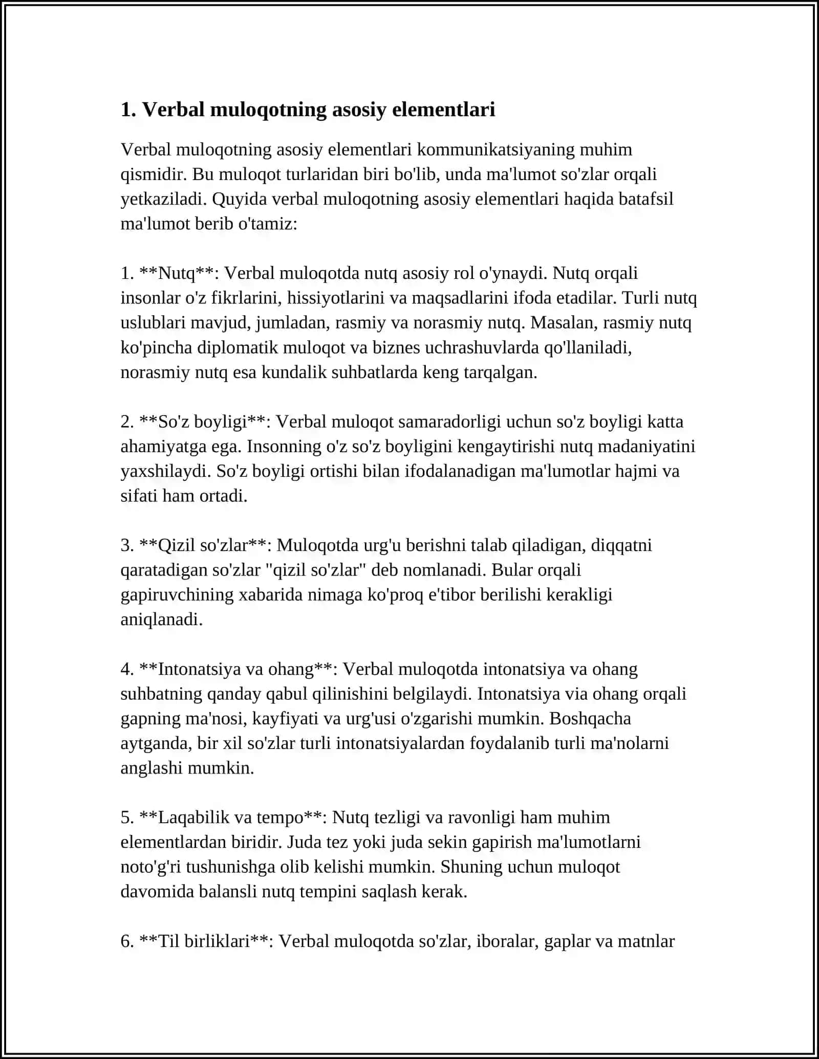 MULOQOTNING VERBAL, NOVERBAL, PARALINGVISTIK VOSITALAR 3