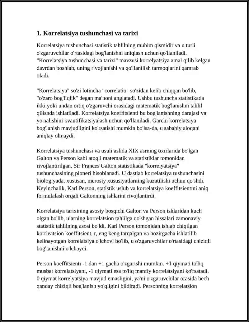 Korrelatsiya Tushunchasi va Tarixi 3