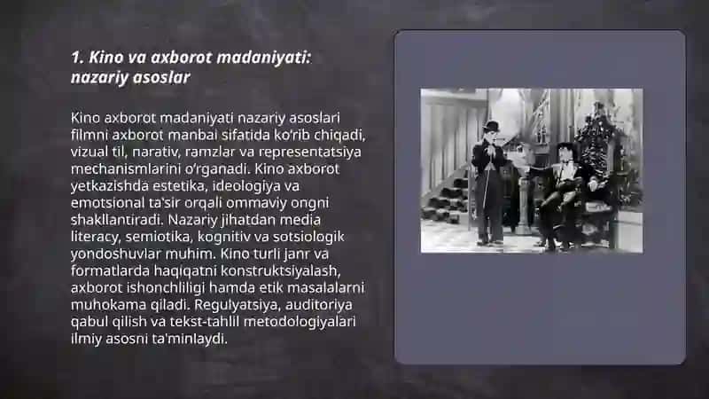 Kino - ahborot madaniyatining muhim manbai ekanligi. 3