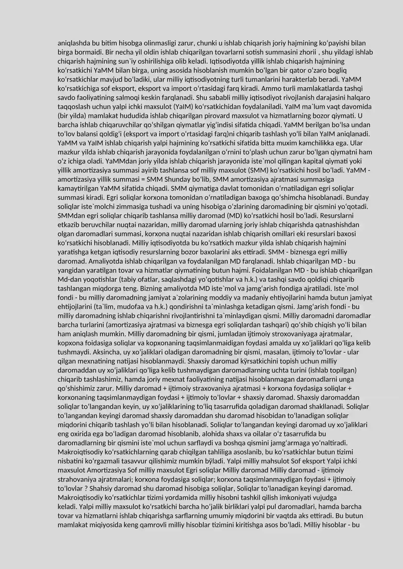 Milliy mahsulotning mazmuni, tarkibiy qismlari va harakat shakllari 3