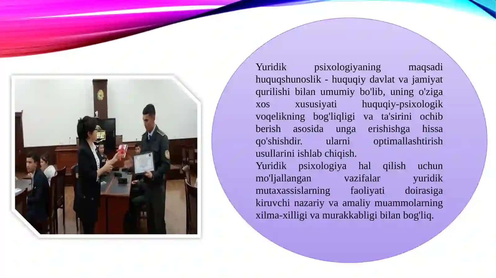Yuridik psixologiya fanining predmeti, maqsadi va vazifalari. 3
