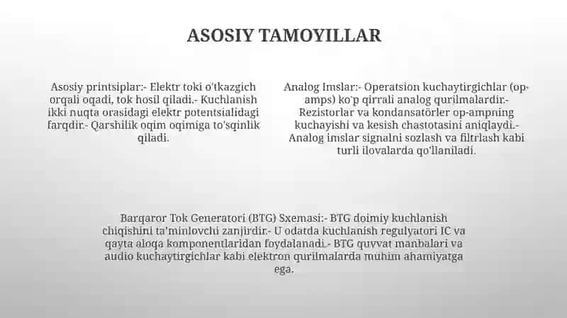 Analog Imslar. Barqaror Tok Generatori (Btg) Sxemasi 3