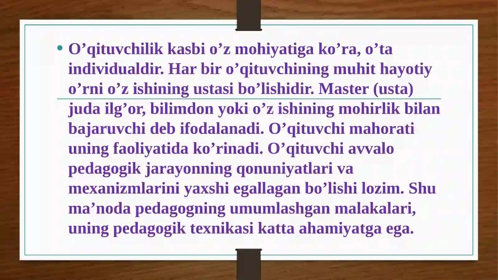 O‘qituvchilik kasbi haqida tushuncha 3
