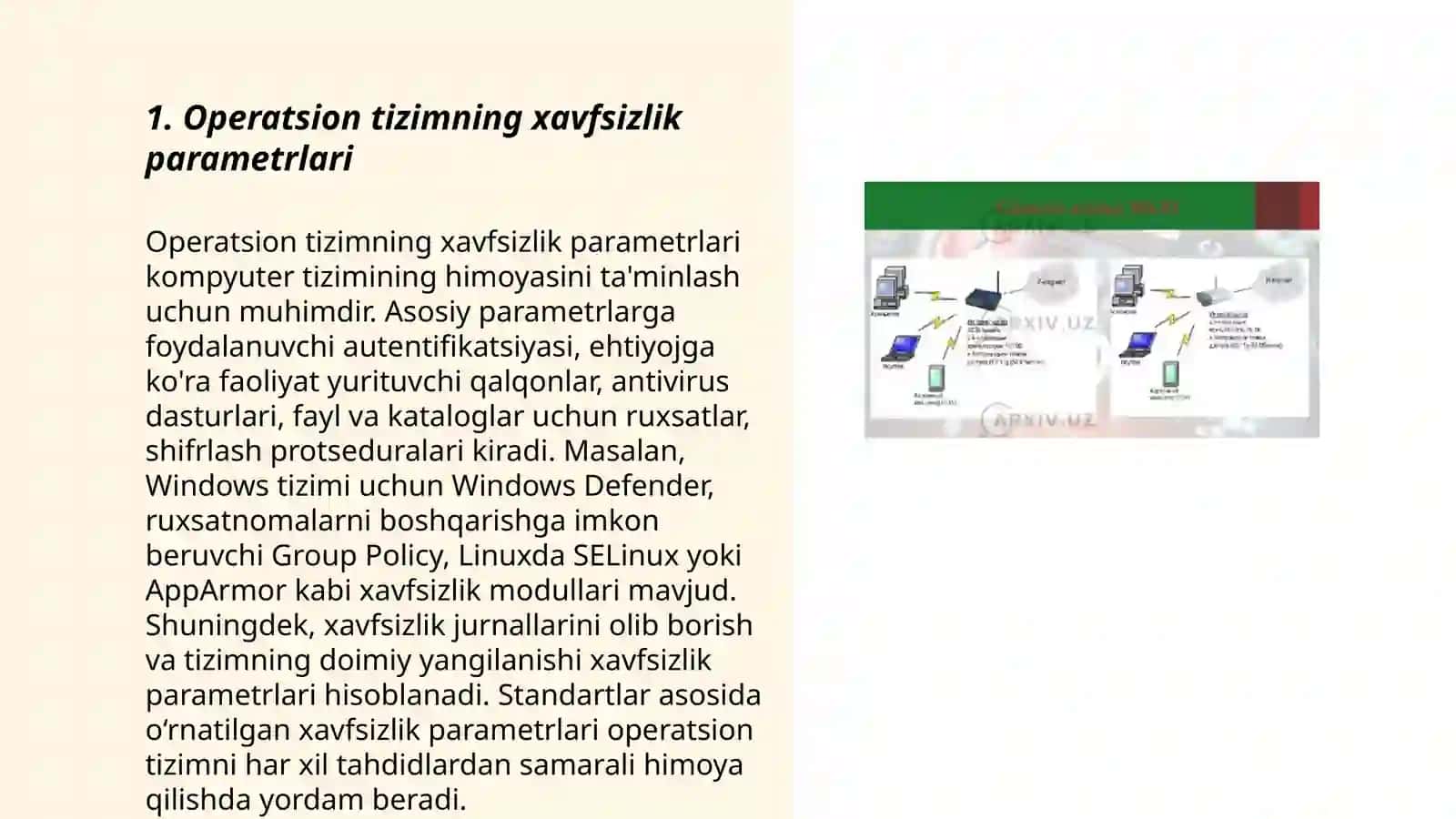 Operatsion tizimning xavfsizlik parametrlari 3