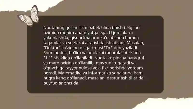 Punktuatsion savodxonlikka oid test va topshiriqlarini tuzish va bajarish 3