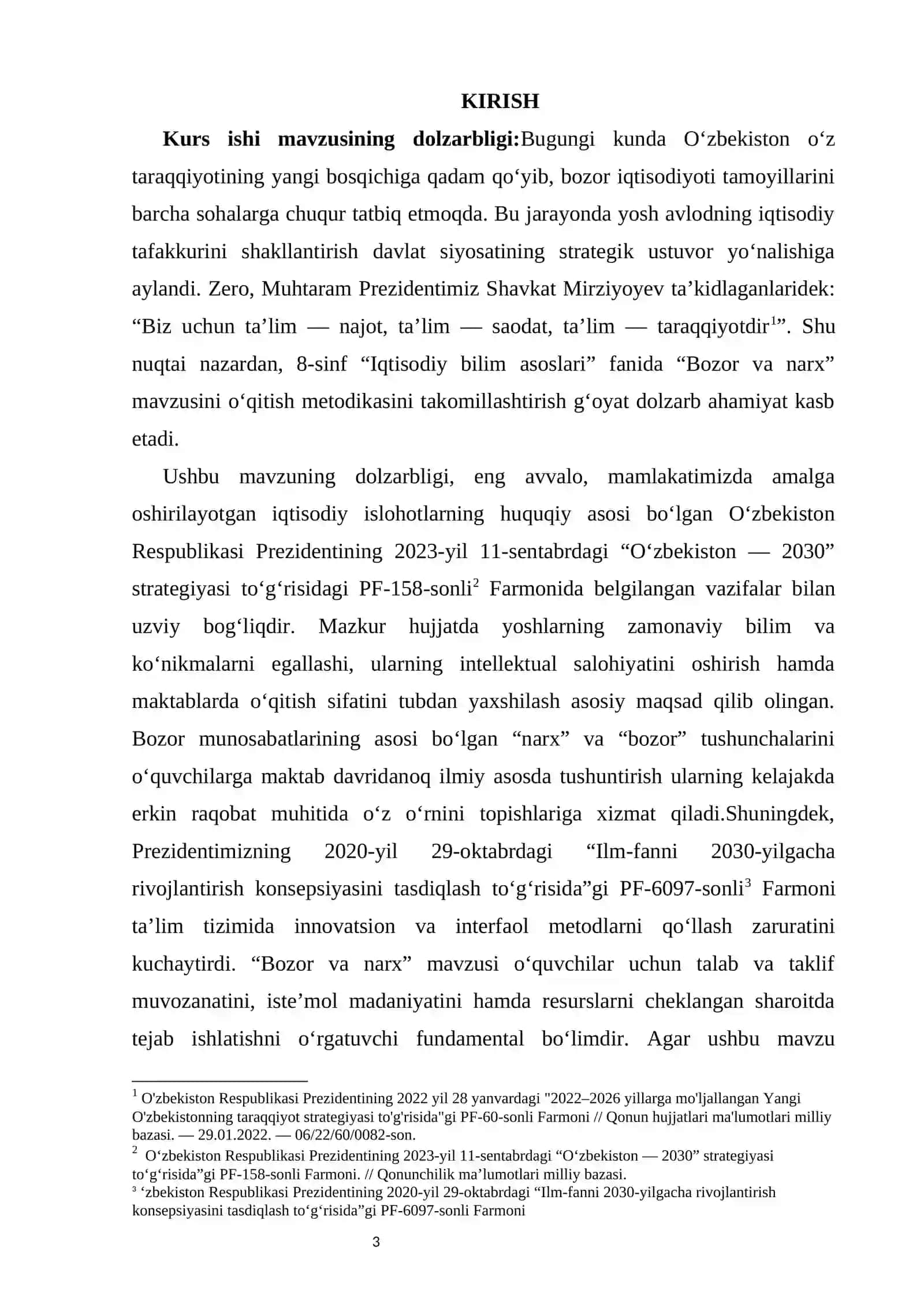 8-sinf Iqtisodiy bilim asoslari fanida “Bozor va narx” mavzusini o‘qitish metodikasi” 3