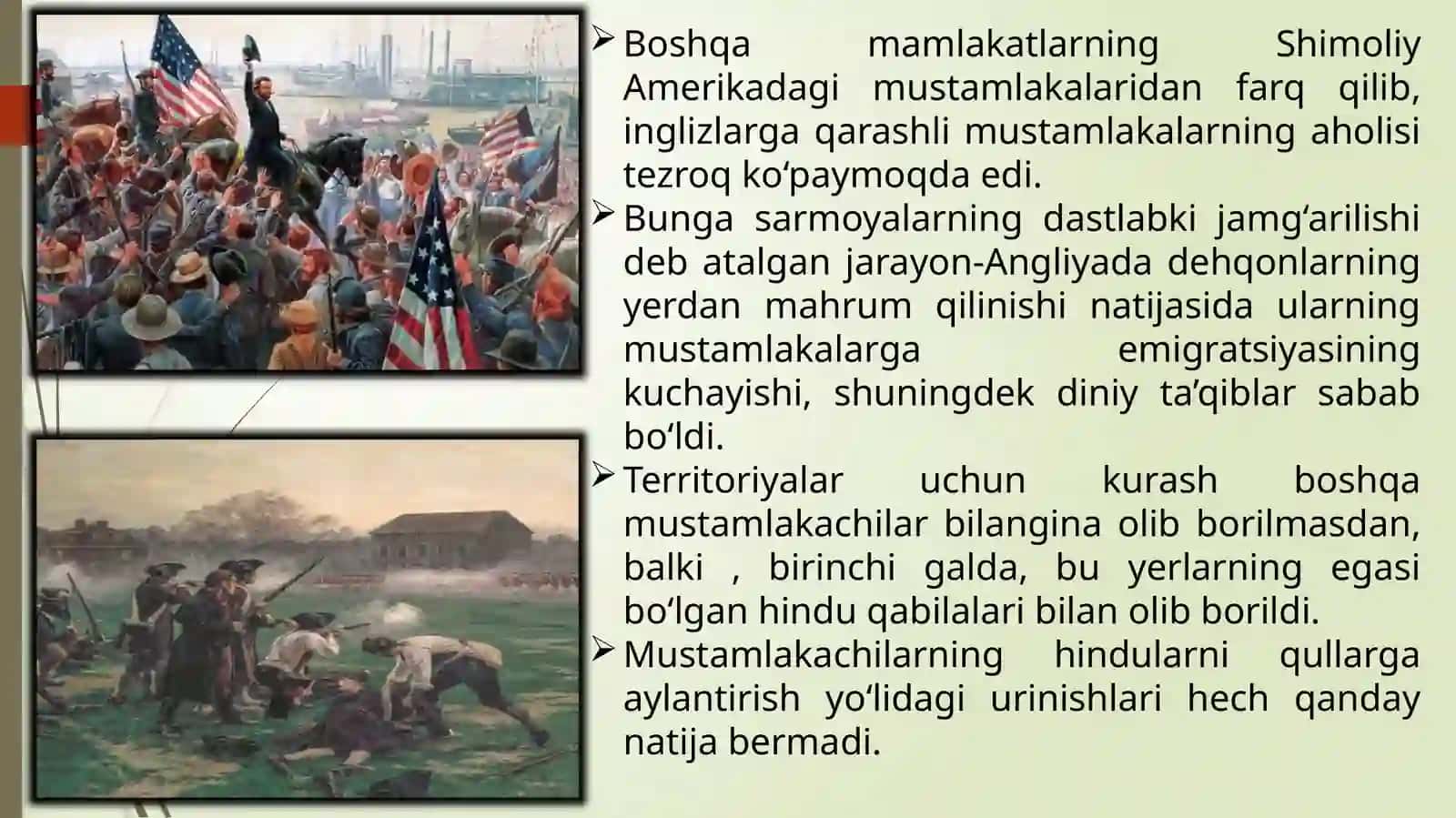 XVIII asrning boshlarida Shimoliy Amerikani ozlashtirish 3