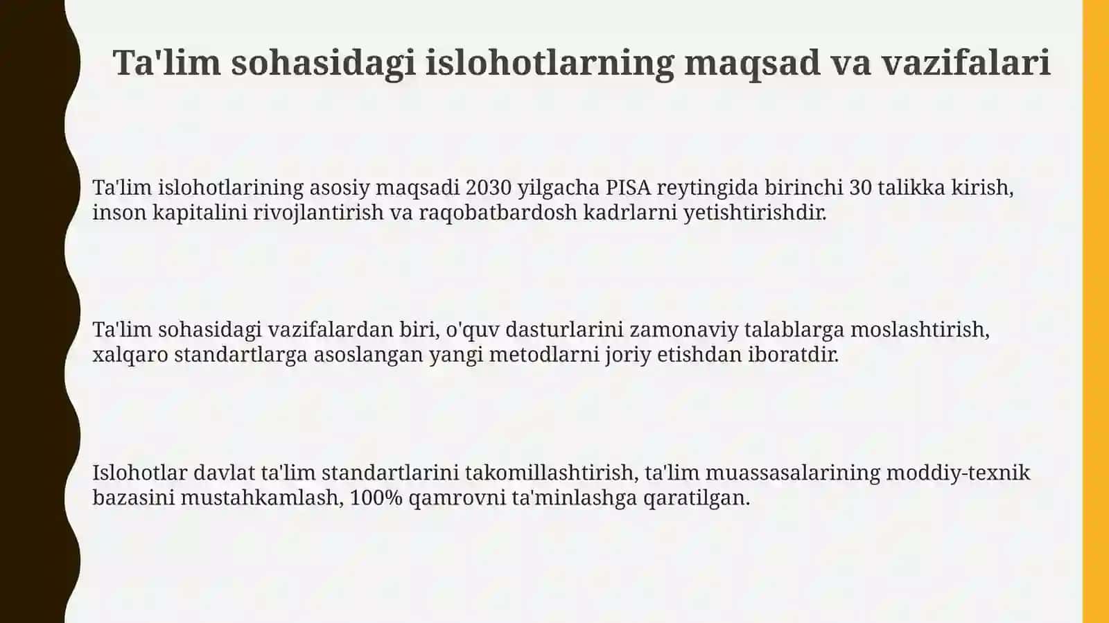 Ta'lim sohasidagi islohotlar 3