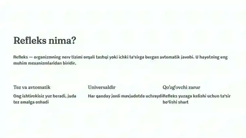 Oliy nerv faoliyati, shartli va shartsiz reflekslar 3
