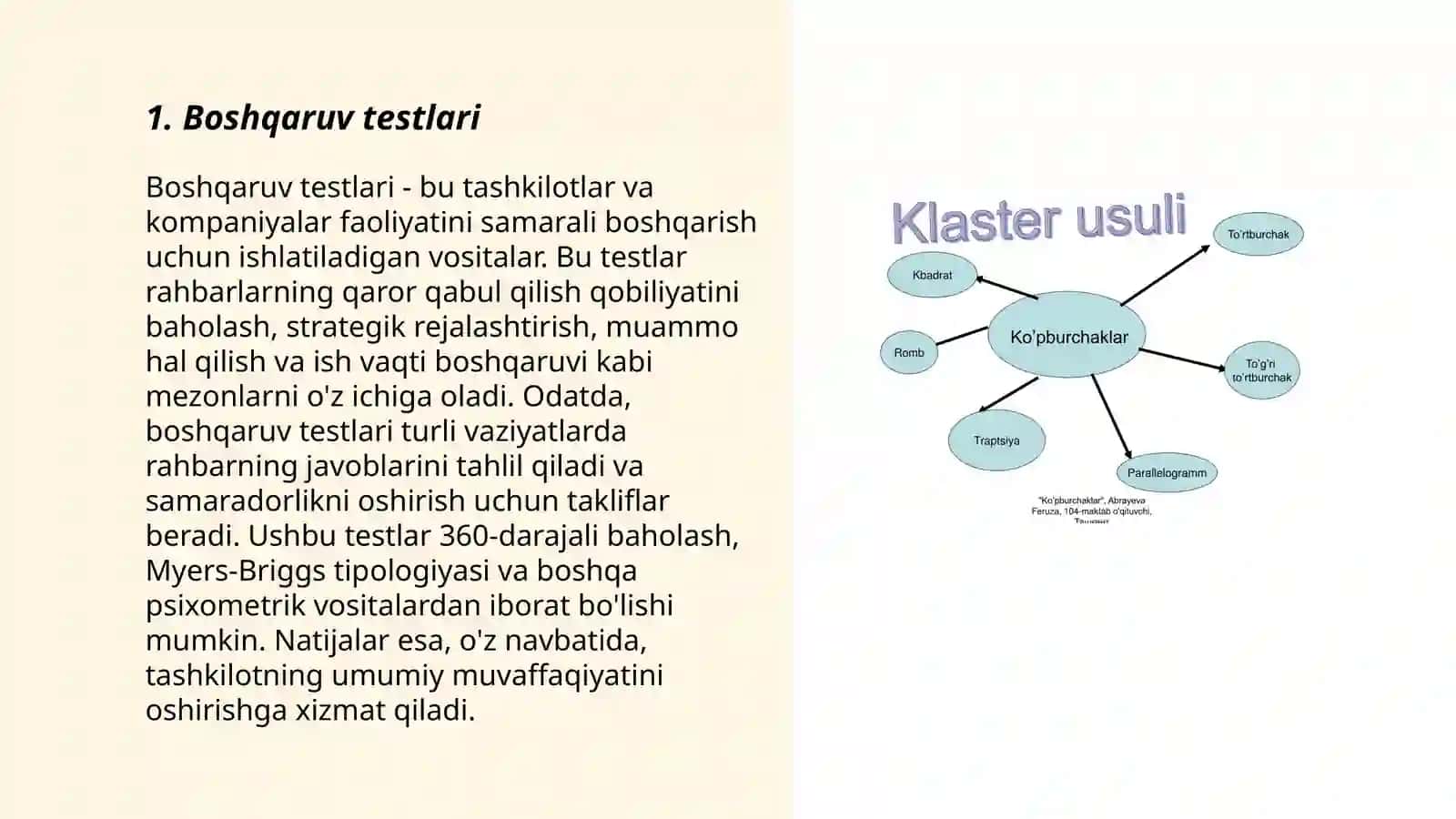 Boshqaruv testlari 3