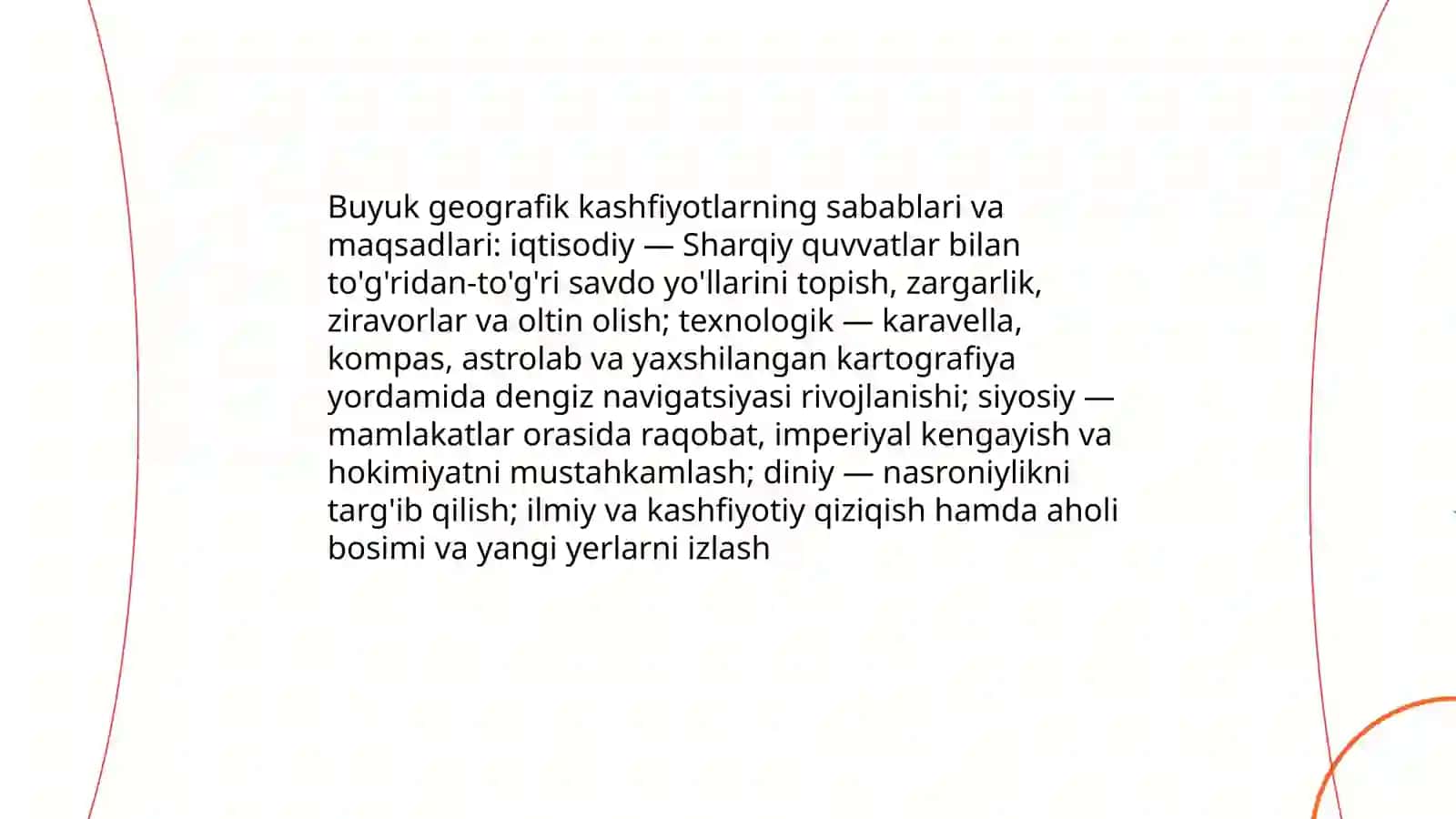 BUYUK GEOGRAFIK KASHFIYOTLAR va mustamlakalarning bosib olinishi 3