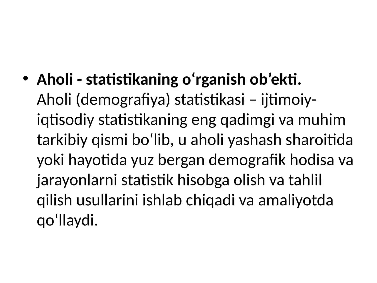 Aholini statistiko`rganishning ahamiyati 3