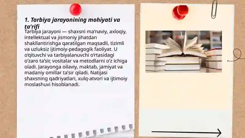 Tarbiya jarayonining mohiyati va mazmuni 3