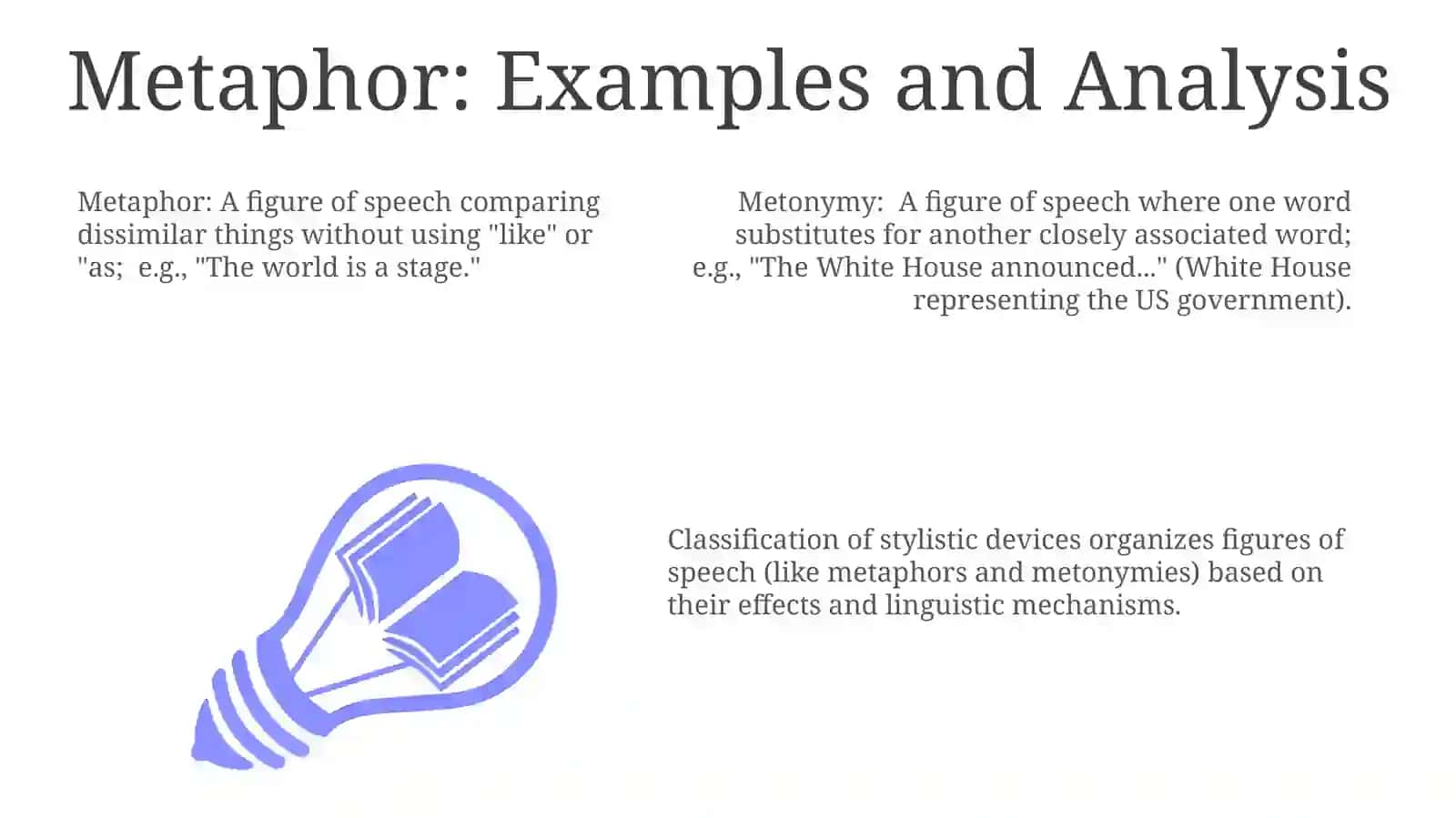 Classification of Stylistic Devices. Lexical stylistic devices: metaphor, metonymy 3
