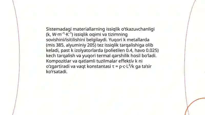 Sistema issiqlik effektiga ta‘sir qiluvchi faktorlar 3
