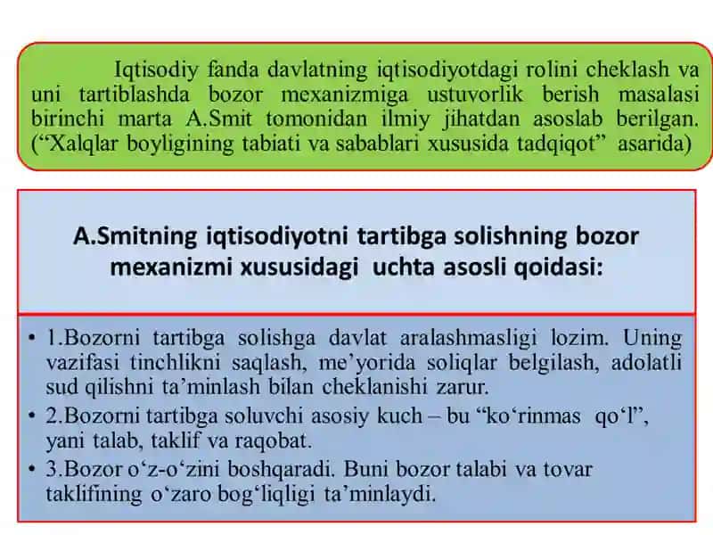 Bozor Iqtisodiyotini Tartibga Solish 3