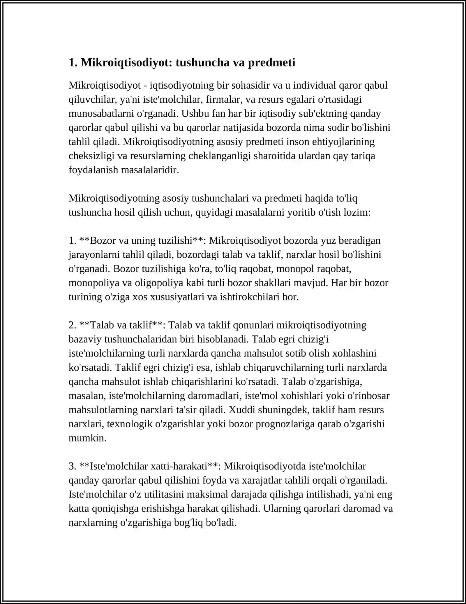 MIKROIQTISODIYOT YUZAGA KELISHI.KLASSIK MAKTAB VAKILLARINING IQTISODIY QARASHLARI MAVZUSIDA SLAYD 3