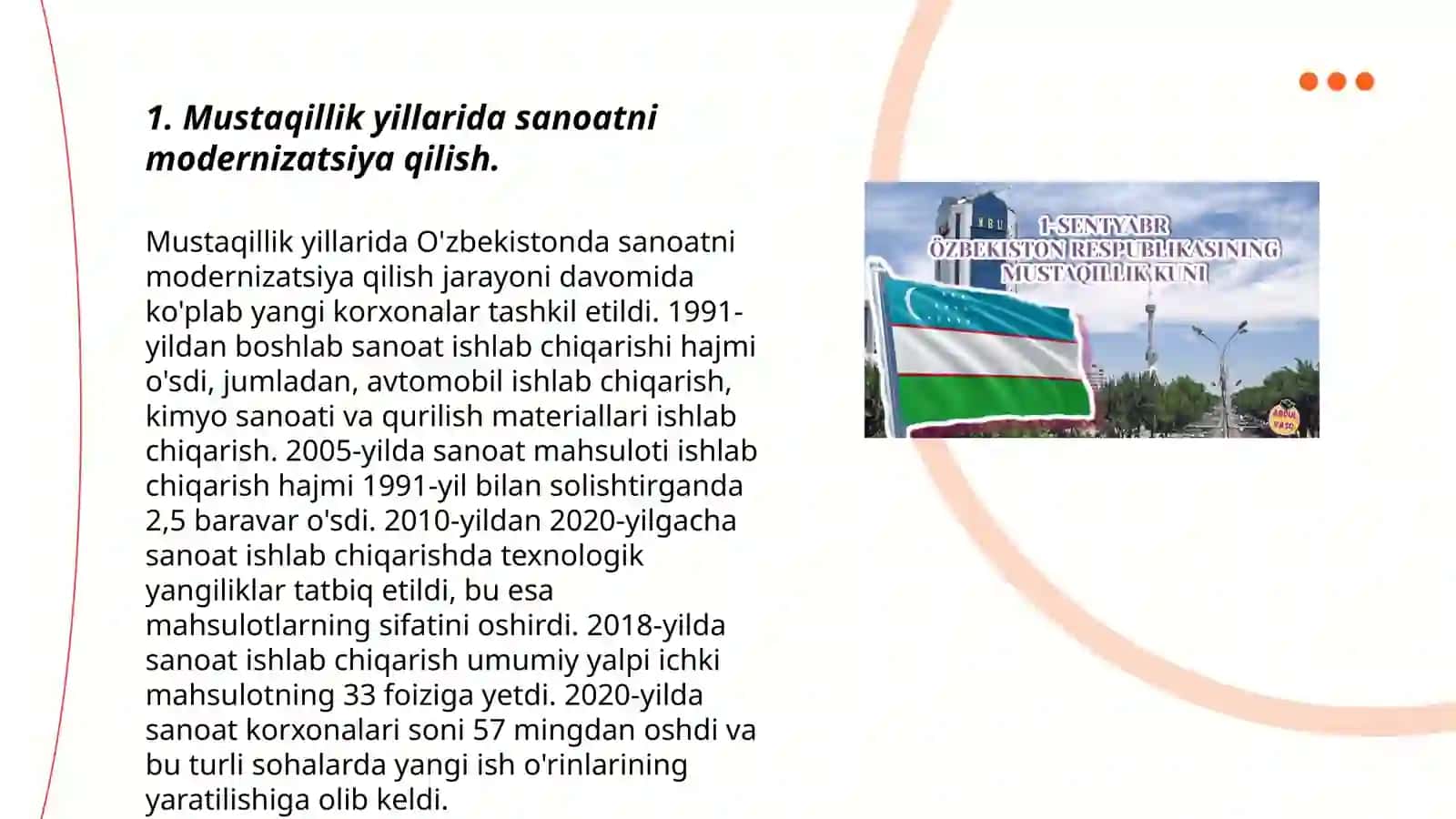 Mustaqillik yillarida sanoat sohasidagi oʻzgarishlar 3
