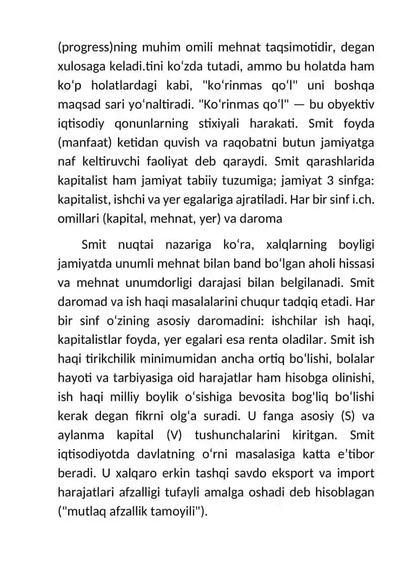 Mustaqil ish Mavzu: A.Smit Klassik iqtisodiy maktab asoschisi 3