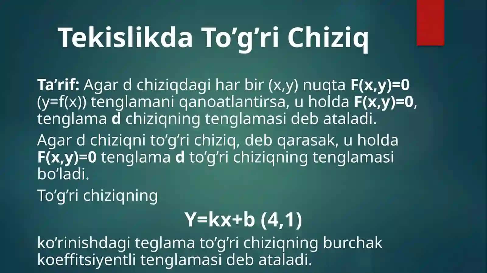 Fa`zoda Analitik Geometriya Elementlari 3