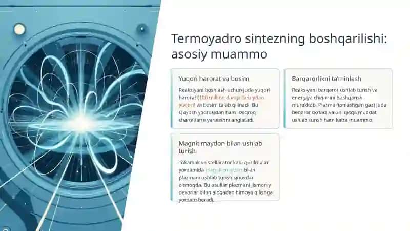 Termoyadro sintez reaksiyalarini boshqarish muammosi 3