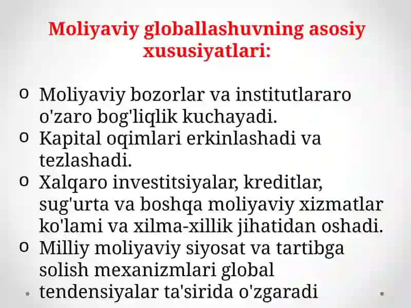 Moliyaviy globallashuv va xalqaro moliyaviy integratsiya 3
