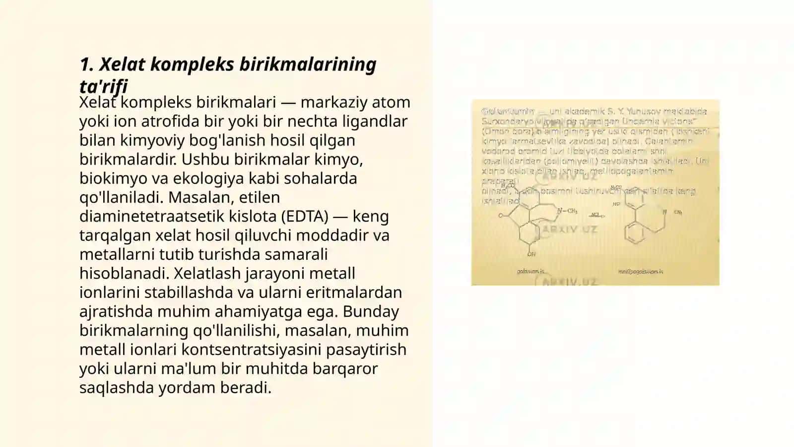 Xelat kompleks birikmalar 3