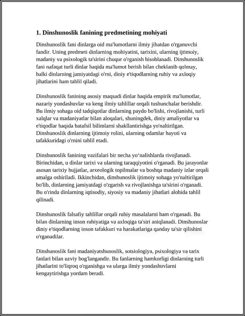 DINSHUNOSLIK FANINING PREDMETI MAQSADI VAZIFALARI 3