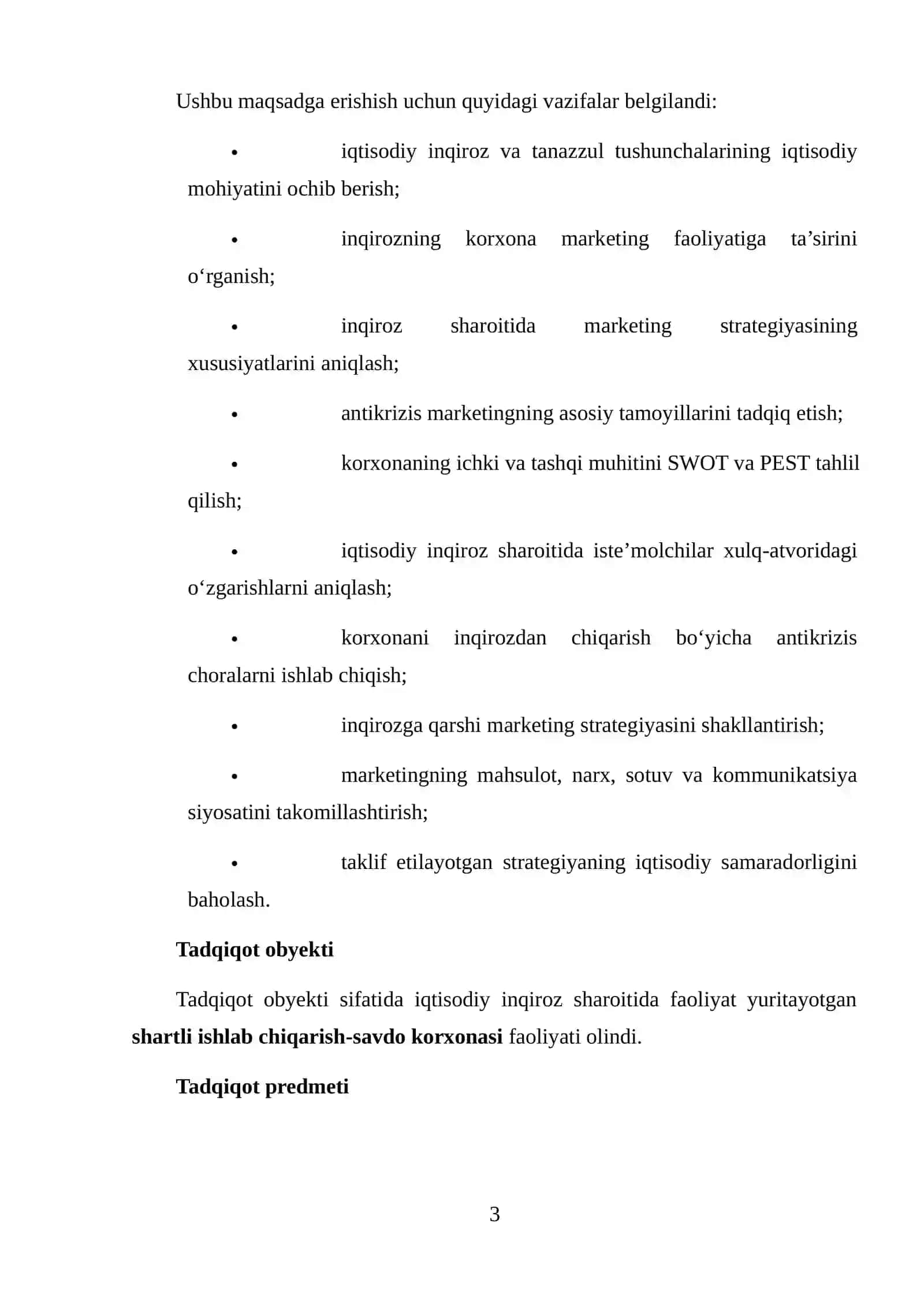 IQTISODIY INQIROZ SHAROITIDA MARKETING STRATEGIYASI 3