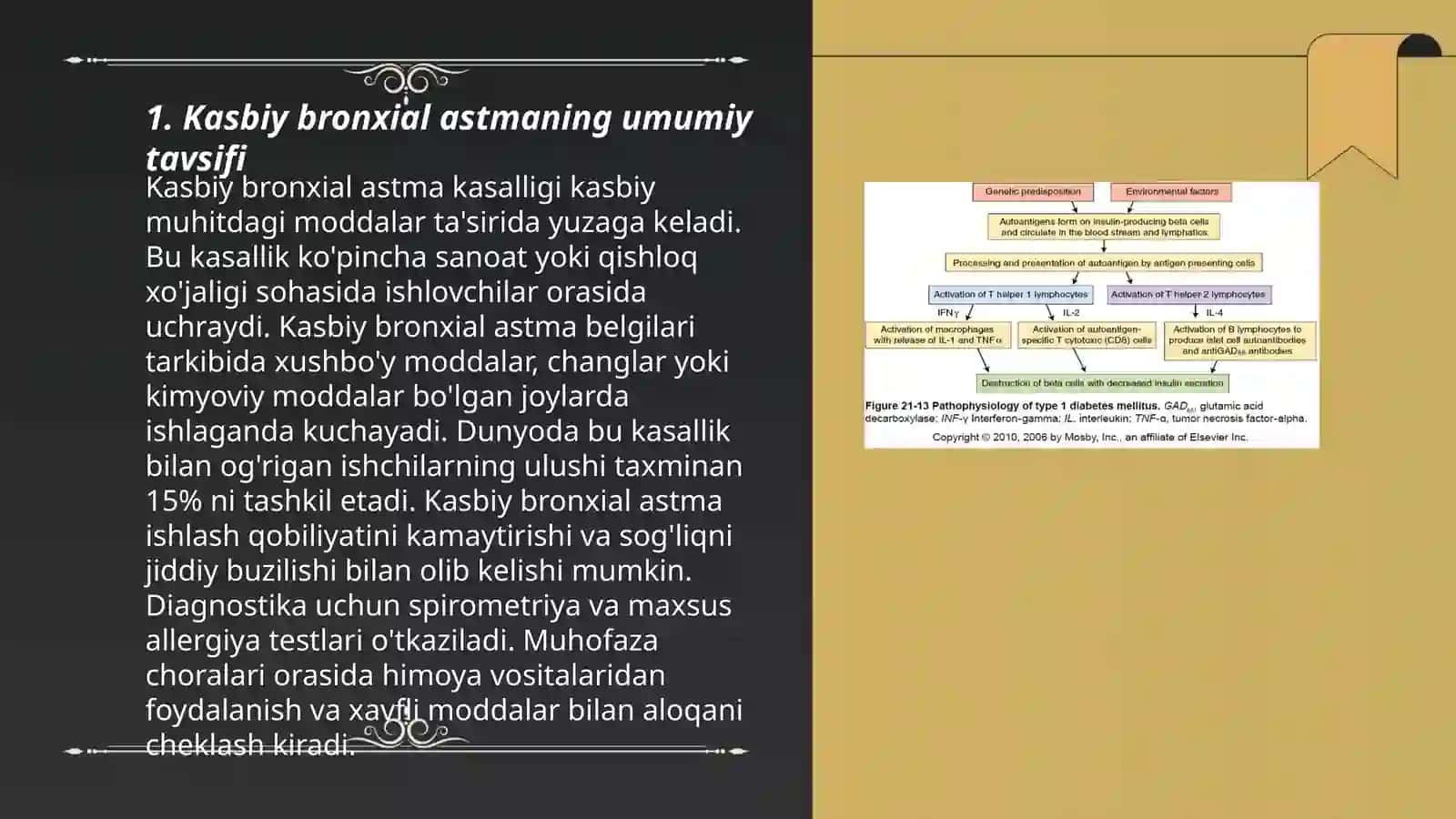 Kasbiy bronxial astma etiologiyasi, patogenezi, tashqi klinikasi, diagnostikasi, davolash 3