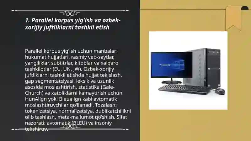Kampyuter analizi va xorijiy tildagi gaplarni ozbek tiliga tarjima qilish algaritimini tuzish 3