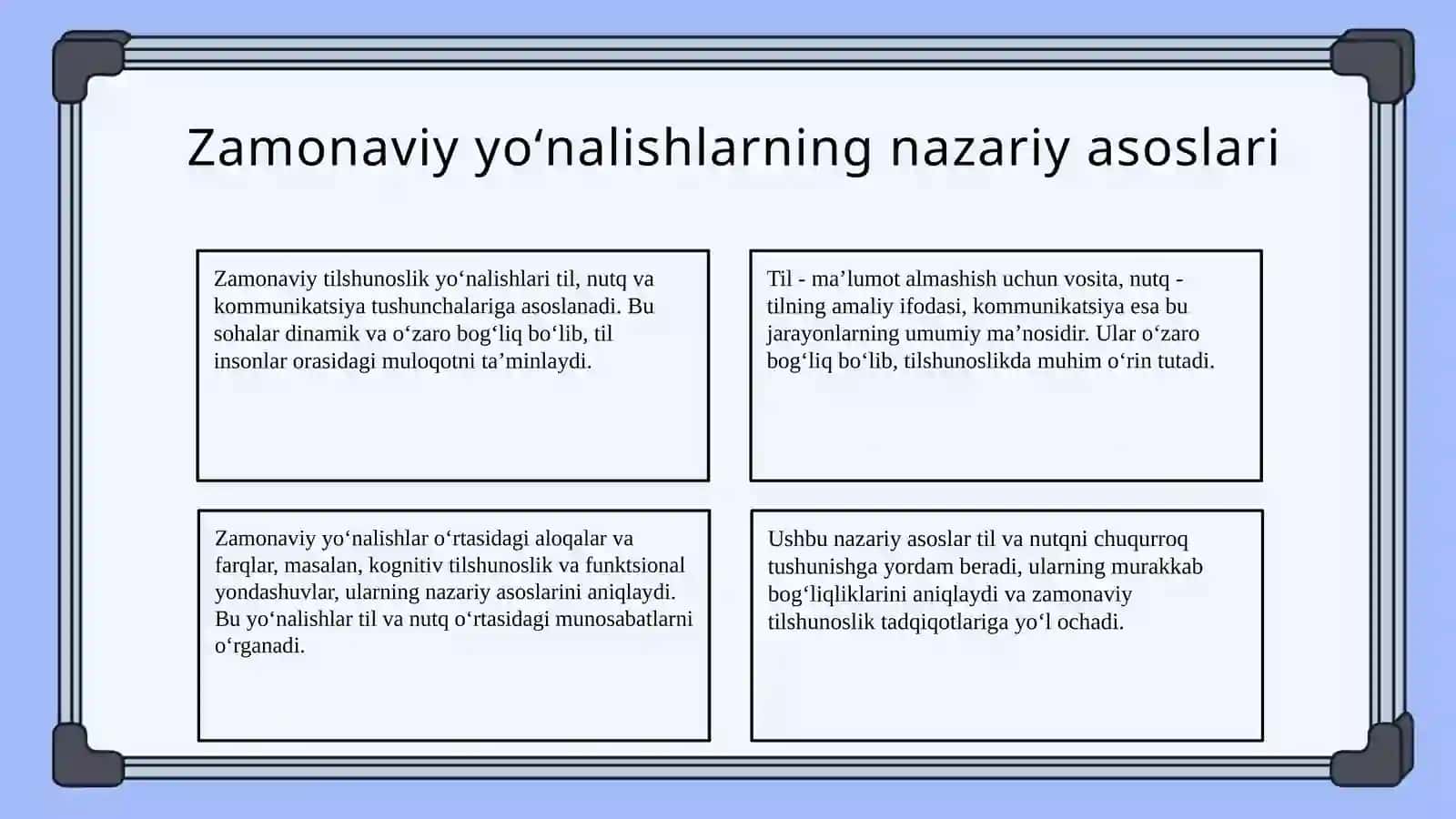 Tilshunoslikda zamonaviy yoʻnalishlarning rivojlanishi 3