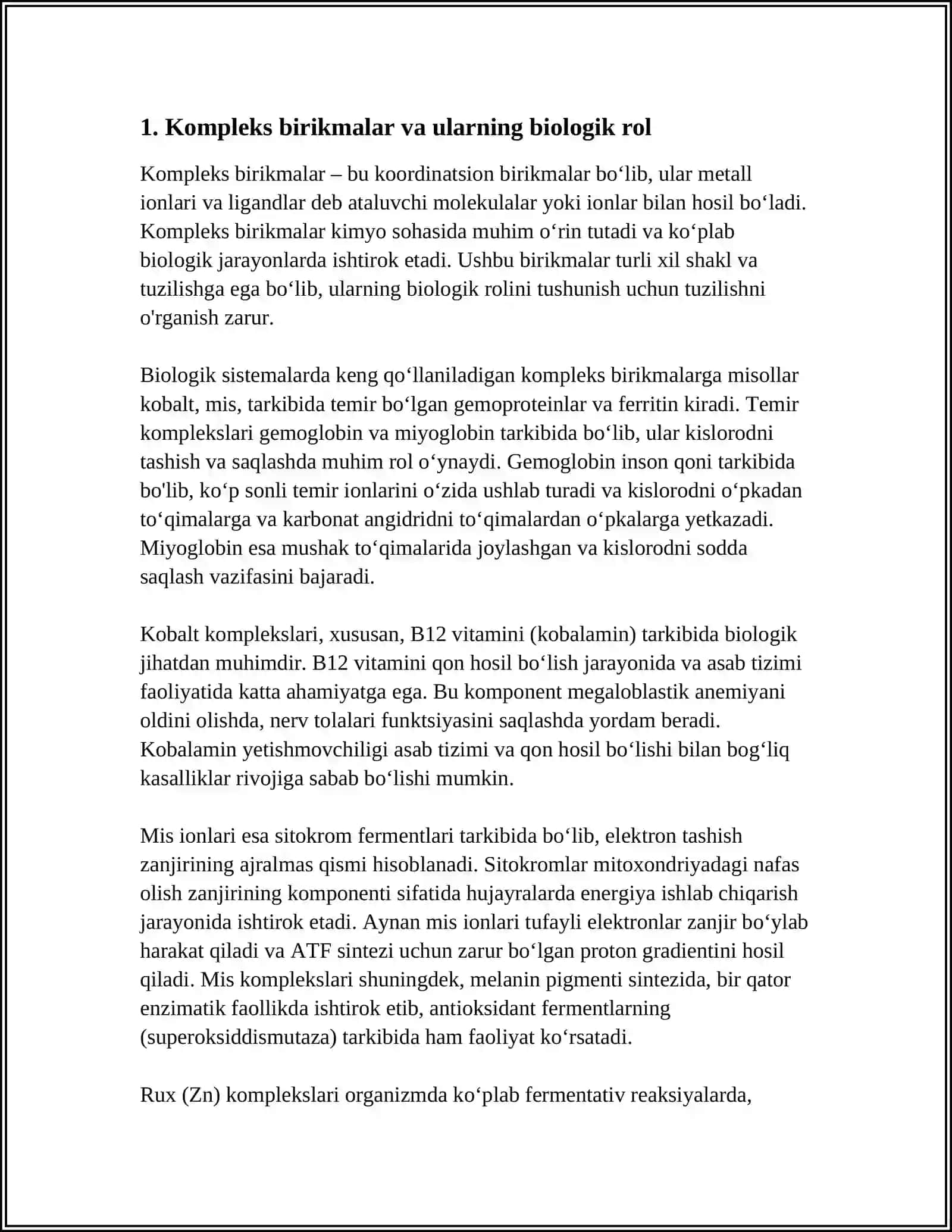 KOMPLEKS BIRIKMALAR - BIOLOGIK FAOL BIRIKMALAR 3